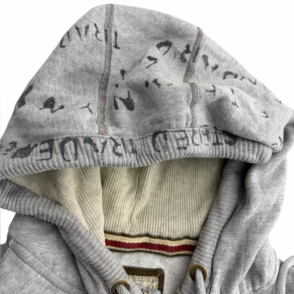 Abercrombie & Fitch‎ AEO Gray Full Zip Hoodie Vintage Fit XXL Sherpa Lined - Picture 3 of 6